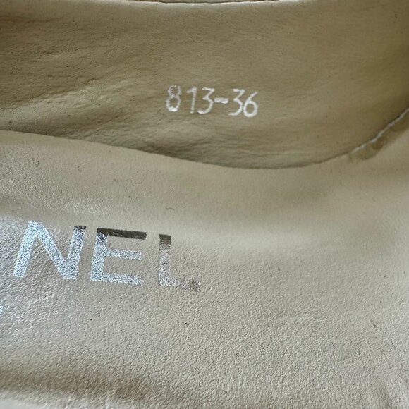 Classic Chanel Beige Lambskin Leather Mid Heels - Picture 9 of 10